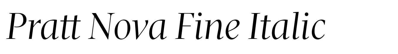 Pratt Nova Fine Italic